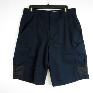 Cintas Cargo Shorts Navy Blue Workwear Utility Men's Size 32